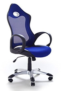 Supply24 since 2004 Designer Leder Chefsessel/Bürosessel/Bürostuhl/Drehstuhl New Age Farbe BLAU Chrom Fußkreuz, günstig