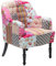 Beliani Fauteuil en Tissu Patchwork Multicolore Rembourré Epais 2 Pieds Différents Mandal
