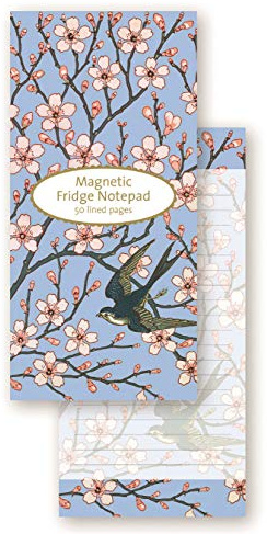 Museums & Galleries V&A Almond Blossom and Swallow Magnetic Fridge Shopping To-Do List Notepad (10 x 21 cm)