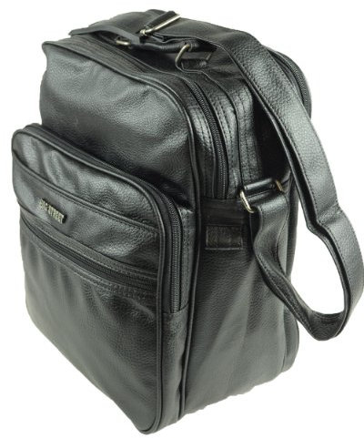 Bag Street Kunstleder Tasche Herren Umhängetasche schwarz 28x14x36