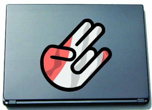 INDIGOS UG The Shocker Hand - Laptopaufkleber/Laptopskin/Aufkleber Decal Sticker - 210x152 mm - schwarzer Umriss mit Fahne/Flagge - Peru-Peru