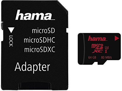 Hama UHS Speed Class 3 microSDXC 64GB Speicherkarte inkl. Adapter
