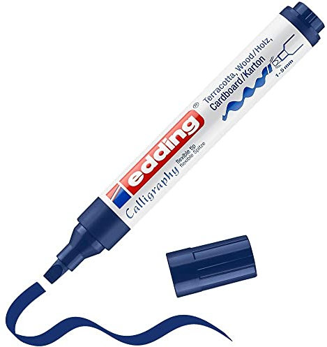 e-1455 CR calligraphy marker stahlblau