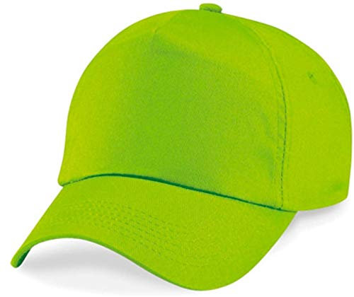 Shirtinstyle Basecap Cap 5 Panel Cap Verschluss Klettverschluss Größe Unisex, Farbe Limegreen