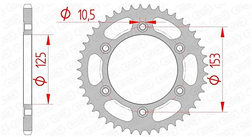 DC AFAM STEEL REAR SPROCKET PITCH 520 TEETH 45 (CRF 250 L 2012-2013 , XR 250 R L,M,N,P,R,S, ME06 1990-1995 ME06, XR 600 R M,N,P,R,S,T,V,W,X,Y, PE04 1991-2000 PE04, XR 650 L USA 1993-2009 )