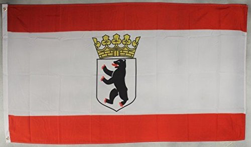 Flagge Fahne Berlin mit Krone 90x60 cm wetterfest und lichtecht für innen und aussen