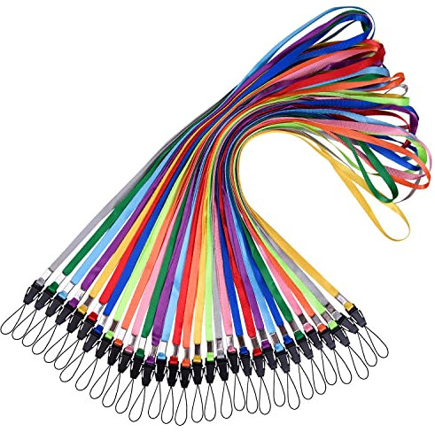 Wisdompro Schlüsselband Lang 30 Stück, Abnehmbarer Schlüsselbänder Bunt, Lanyard für USB Stick, Schlüssel, Ausweishülle, Tragbarer Kleiner Ventilator und Kleine Taschenlampe usw. (10 Farben)