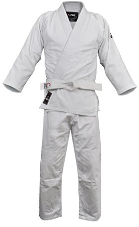 FUJI Single Weave Judo Gi Uniform - Kids & Adults Cotton Training Gi for Judo and Karate, Size 3, White