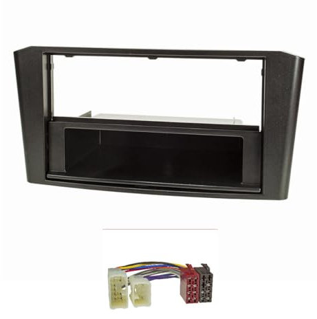 tomzz Audio 2455-036 Radioblende Set kompatibel mit Toyota Avensis T25 Bj.2003-2009 schwarz mit Radioadapter ISO