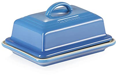 Le Creuset Beurrier en Céramique, 900 g, 17 x 12.5 x 9 cm, Bleu Marseille