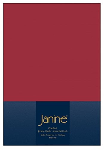 Janine Spannbettlaken Elastic-Jersey Baumwolle/Comfort Elastic 5002, Farbe:Granat 71, Größe:200 x 200 cm