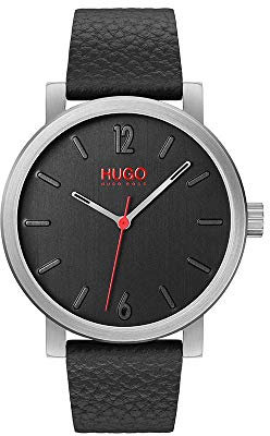 HUGO Hommes Analogique Quartz Montre avec Bracelet en Cuir 1530115