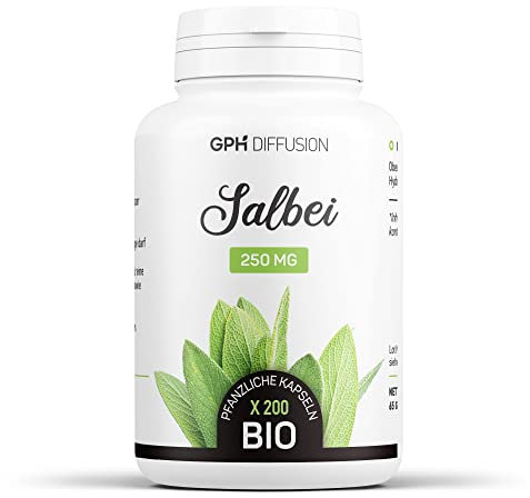 Bio Salbei - 250 mg - 200 pflanzliche Kapseln