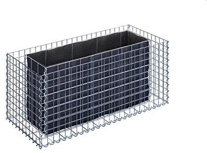 Gabiona - Gabionen Hochbeet HxBxT: 120x50x50 cm - Eckiger Gabionenkorb als Beet für den Garten - Maschenweite 5x5 cm