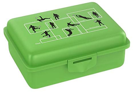 Fizzii Lunchbox (Inkl. Obst-/ Gemüsefach, schadstofffrei, spülmaschinenfest, Motiv: Spielzüge Fußball)