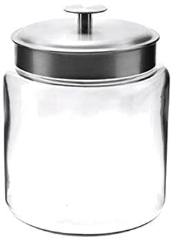 Anchor Hocking Montana Aluminium Storage Jar Glass, White, 16 x 16 x 22 cm