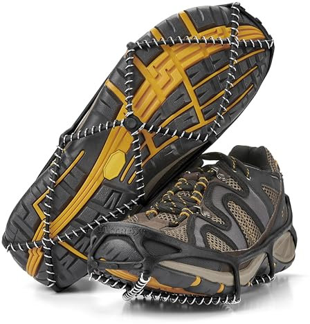 Yaktrax Pro Run Eis & Schnee Griffe für Laufschuhe, 3mm Hartmetall Schuhkrallen & Eisspikes, Unisex, Grau, M