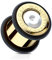 BlackAmazement Flesh Tunnel MAGNUM 357 Plug Piercing Ohr Edelstahl Patrone Bullet Kugel gold (Größe: 10 mm)