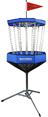 eurodisc Discgolf Korb CHAINWALKER Farbe: BLAU Disc Golf Target | Höhe: 140cm | Tragbar, mobil, leicht und zum Zusammenfalten | Inkl. Tragetasche