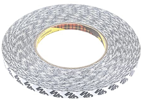 3M doppelseitiges Klebeband mit Papiervliesträger, 9086, 9 mm x 50 m, 0,19 mm, Weiß (26-er Pack)