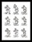 Pyramid International Mickey Mouse (Sketched-Multi) 30x40 cm gerahmter Druck, 250GSM PAPERWRAP MDF, Mehrfarbig, 44 x 33 x 4 cm