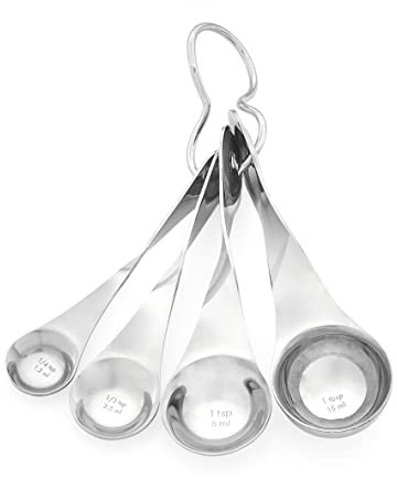 Nambé MT0783 Twist Measuring Spoons, Stainless Steel, Silver