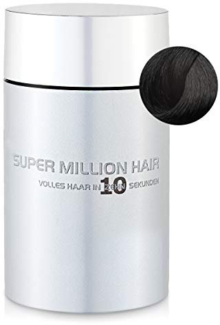 Super Million Hair Haar Fasern und Schütthaar, hochwertiges Streuhaar zur Haarverdichtung, 25 g, Black (1)