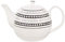 Buchensee Porzellan Kanne 1,5 Liter. Elegante Teekanne/Kaffeekanne aus Fine Bone China mit stilvollem Rautendekor etc.