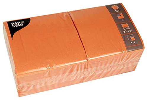 PAPSTAR Servietten, 330 x 330 mm, 3lagig, orange 81658