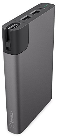 Belkin - Power Rockstar - Premium External Battery 10000 mAh for Smartphones and Tablets with Micro-USB & Lightning Cables - 15 cm - Grey (Compatible with iPhone 7/7+, 8/8+ and iPhone X - MFi