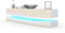 Vladon Lowboard City, Made in Germany, TV-Kommode mit Sockelelement, 1 offenem Fach und 3 Schubkästen, Weiß Hochglanz/Creme Hochglanz, inkl. LED-Beleuchtung (178 x variabel x 39 cm)