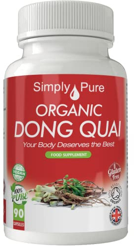 Simply Pure Organic Dong Quai for Menopause, PMS & Menstrual Issues | Angelica Sinensis - 'Female Ginseng' | 500mg Capsules x 90 | 100% Pure Soil Association Certified | Gluten Free | GM Free | Vegan
