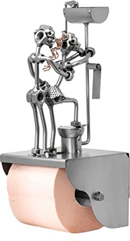 metalman24 Schraubenmännchen Klopapierhalter WC Toilettenpapierhalter Ausgefallene Geschenkidee Metallfigur Stahlfigur - Deko
