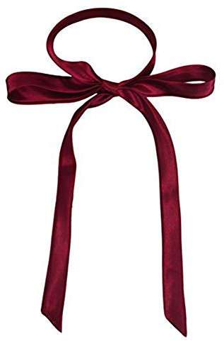 SYAYA Damen-Fliege, zum Selbstbinden, lange Fliege – Band Choker für Damen-Uniform oder Cosplay, T-Shirt zum Schulabschluss, W-B-T1, tiefes rot, Einheitsgröße