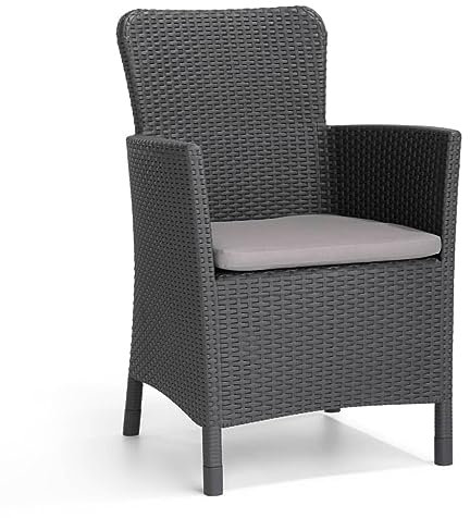 Jardin Allibert Dining Sessel Miami anthrazit - Rattanoptik, wetterfest, Garten