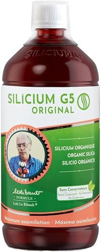 Original G5 Silicium | Silicium Liquide Buvable | Augmente la production de collagène | Supplément idéal pour la peau, les cheveux et les ongles, les muscles, les os et les articulations