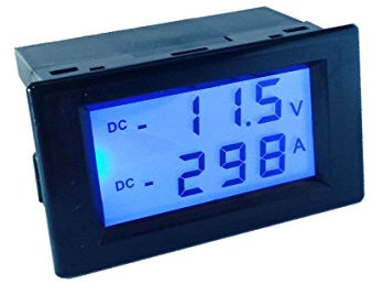 AILI® Battery Monitor Current Voltage Combo Meter DC 20V 500A Bidirectional Current Digital Amp Volt Meter & Shunt Blue LCD