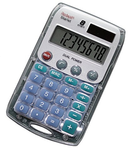 Rebell RE-STARLET Taschenrechner Dual-Power 8-stelliger, transparent