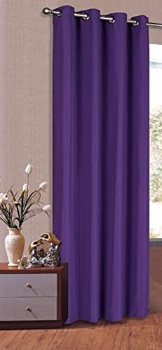 Vorhang Blickdicht Schal, Matte unifarbene Gardine mit Ösen. Material aus Microsatin Micofaser-Gewebe. 245x140, Lila, 20405