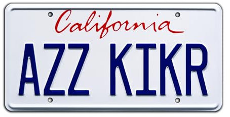 Celebrity Machines Con Air | AZZ KIKR | Metal Stamped License Plate