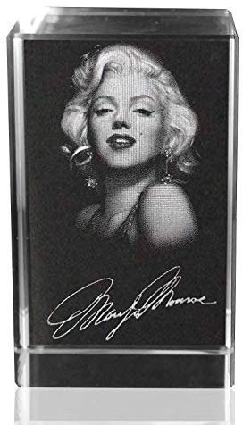 VIP-LASER XL 3D Glaskristall 3D Autogramm Marilyn Monroe