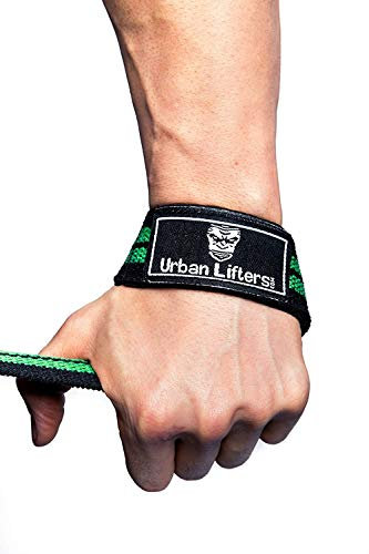 Urban Lifters Fasce Polsi Palestra - Cinghie per Sollevamento Pesi - Weight Lifting Straps (Black/Green)