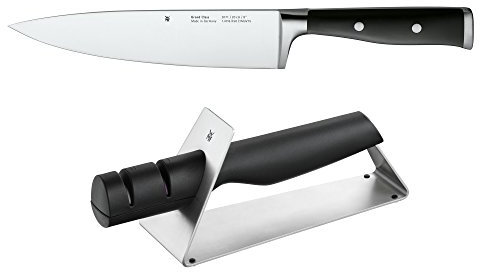 WMF Grand Class Messerset 2teilig Made in Germany, Messer geschmiedet, Küchenmesser, Messerschärfer, Performance Cut, Spezialklingenstahl
