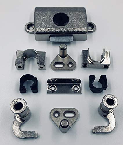 JuNie Möbel-Drehstangenschloss Set,ASS,7581,D20 Metall,vernickelt