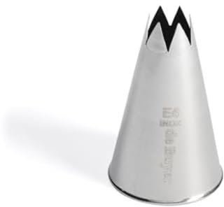 De Buyer - Douille cannelée en inox - E6 - 6 dents, diamètre 1,3 cm - En Inox, Idéale pour Décorer, Garnir et Remplir, Sans Soudure pour Hygiène Parfaite, S'Adapte aux Poches Pâtissières