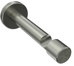 Interdeco Gardinenstangen Träger (Wandhalter als Schraubkappen-Halterung), Edelstahl Optik 8,5 cm Abstand offen 1-läufig 16 mm Ø Sinux