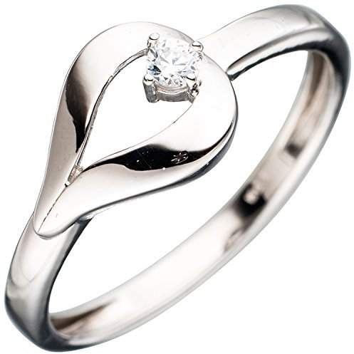 Jobo Damen-Ring aus 8 Karat 333 Weißgold mit Zirkonia Größe 56