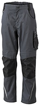 JAMES & NICHOLSON Spezialisierte Arbeitshose mit funktionellen Details (46, carbon/black)