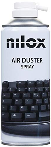 Nilox, Spray Aria Compressa, Bomboletta Spray ad Aria Compressa per la Pulizia di Notebook, Stampanti e Device, con Cannuccia per Pulizia Precisa e Delicata, Senza Residui, Formato 400 ml