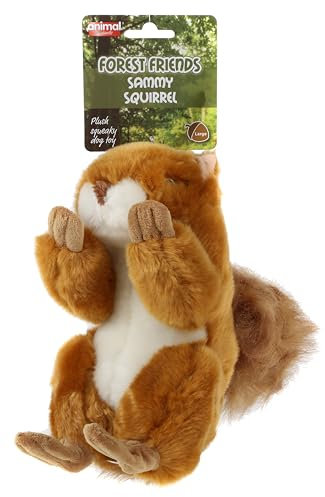 Animal Instincts Forest Friends Quietschendes Hundespielzeug, weiches Plüschspielzeug für Hunde, Komfort-Welpenspielzeug, Sammy Eichhörnchen, groß